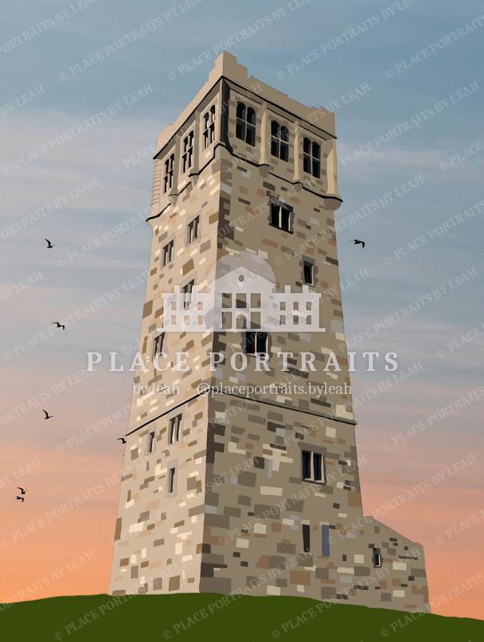 Castle Hill, Huddersfield, illustrated by Leah